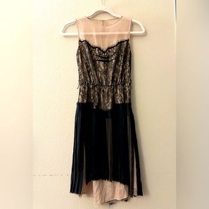 BCBG maxazria Black Lace Frill Dress XXS